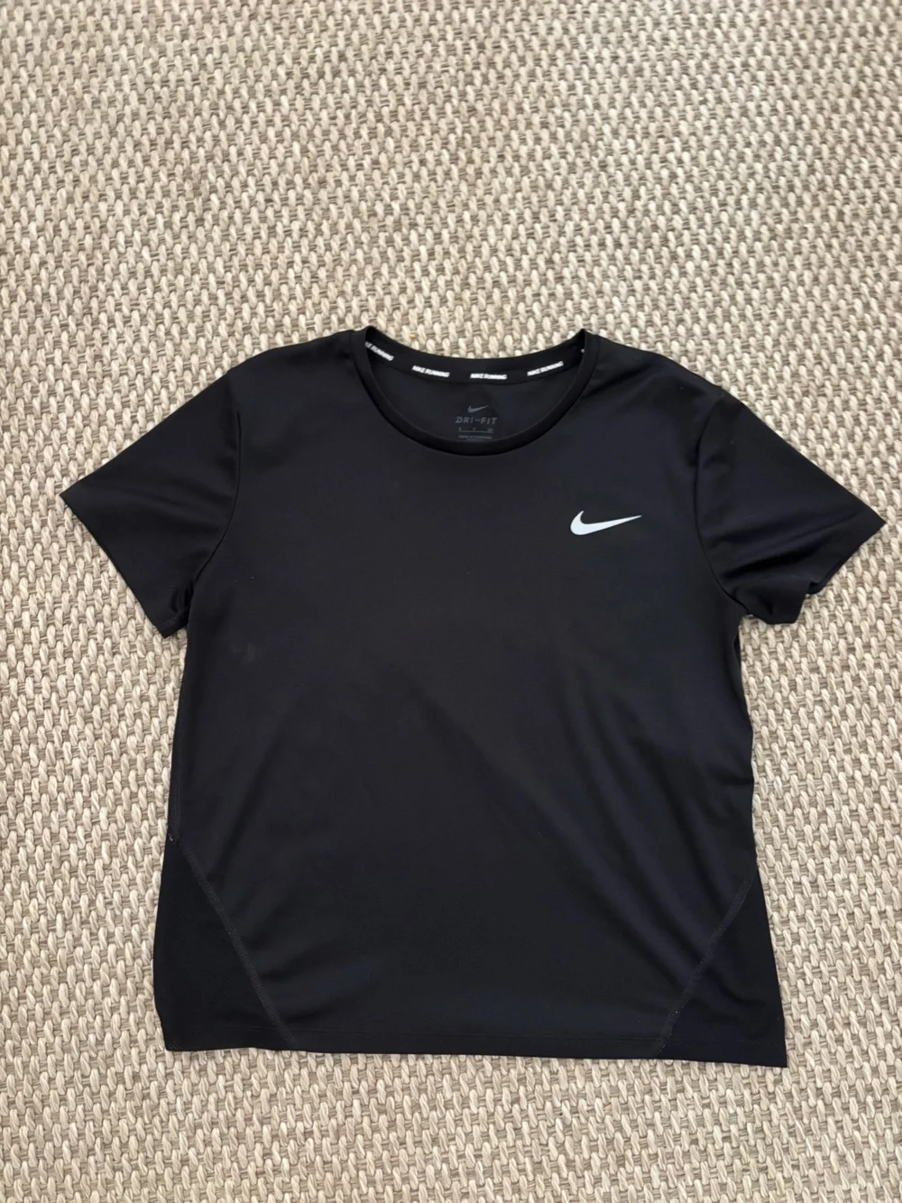 Nike Black Dri-FIT Running Tee with Subtle Logo